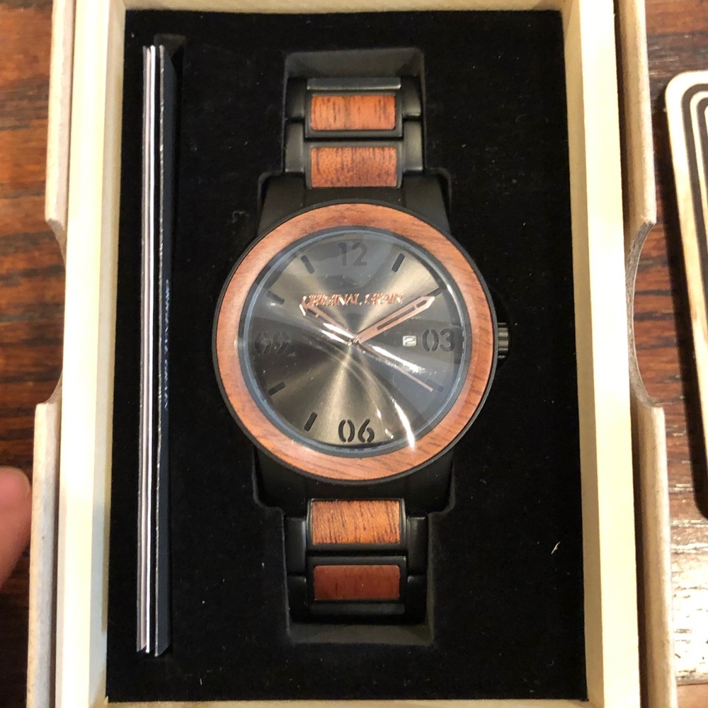 Original Grain Whiskey Barrel Wood Watch - NEW